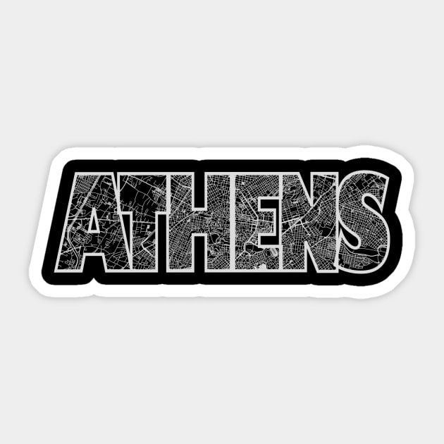 Athens Street Map Sticker by thestreetslocal
